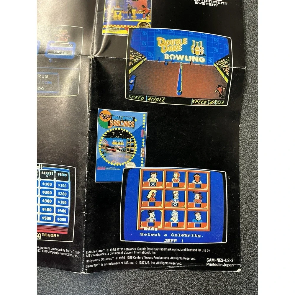 Game Tek Poster Nintendo NES Insert Only GAM-NES-US-2